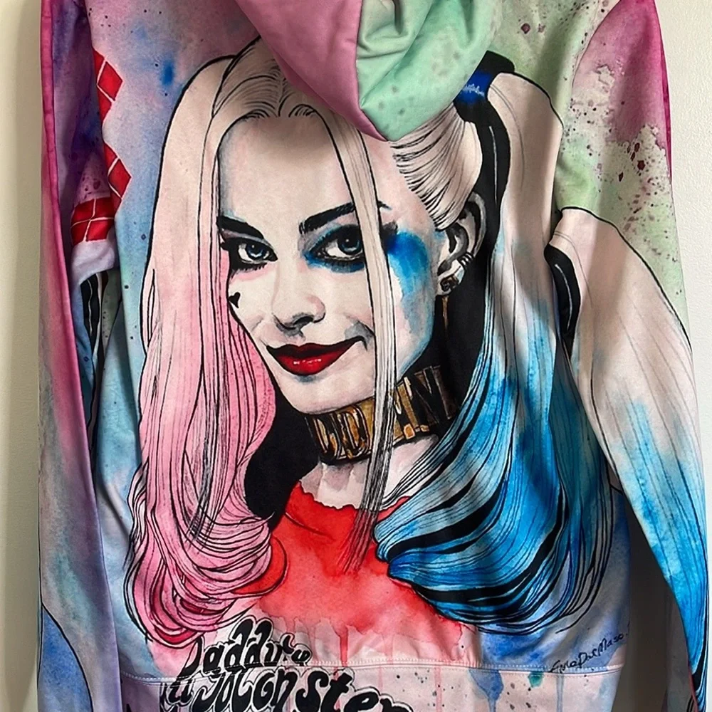 Suicide Squad's Harley Quinn 3D Printed Artwork Unisex Hooded Pullover Sweater